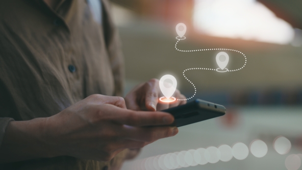 Someone holding a phone